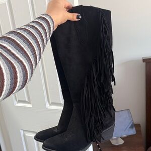 Fringe Black Boots